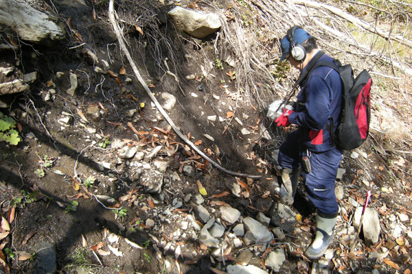 State in which groundwater aeration sound is being measured